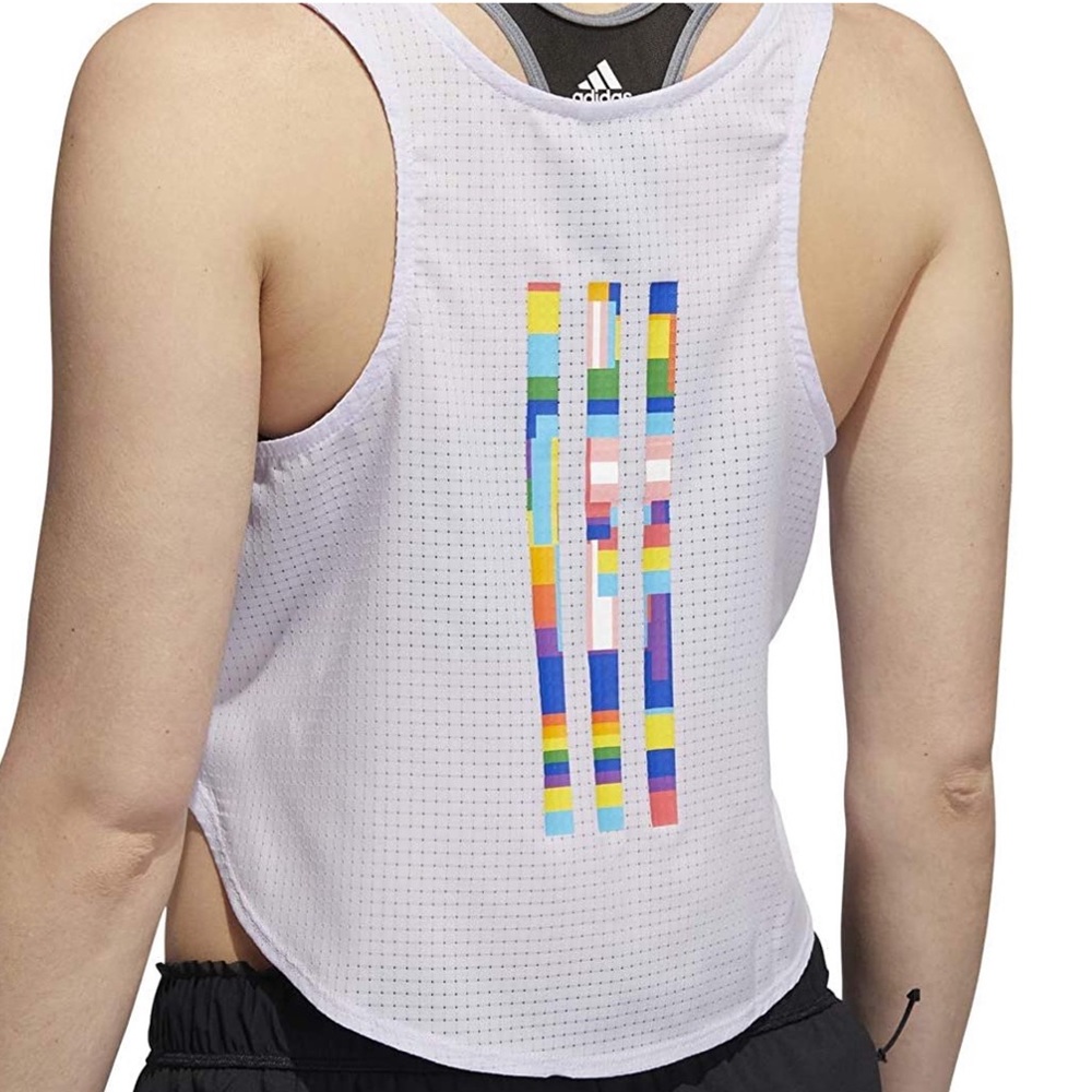 Adidas Women’s Pride Tech Crop Tank Top - Picture 2 of 16